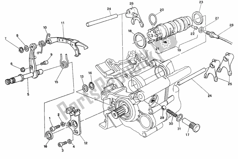 Todas las partes para Mecanismo De Cambio De Marcha de Ducati Supersport 900 SS USA 1995